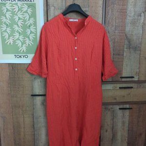 Mango Lined Orange Suit Dress Size L